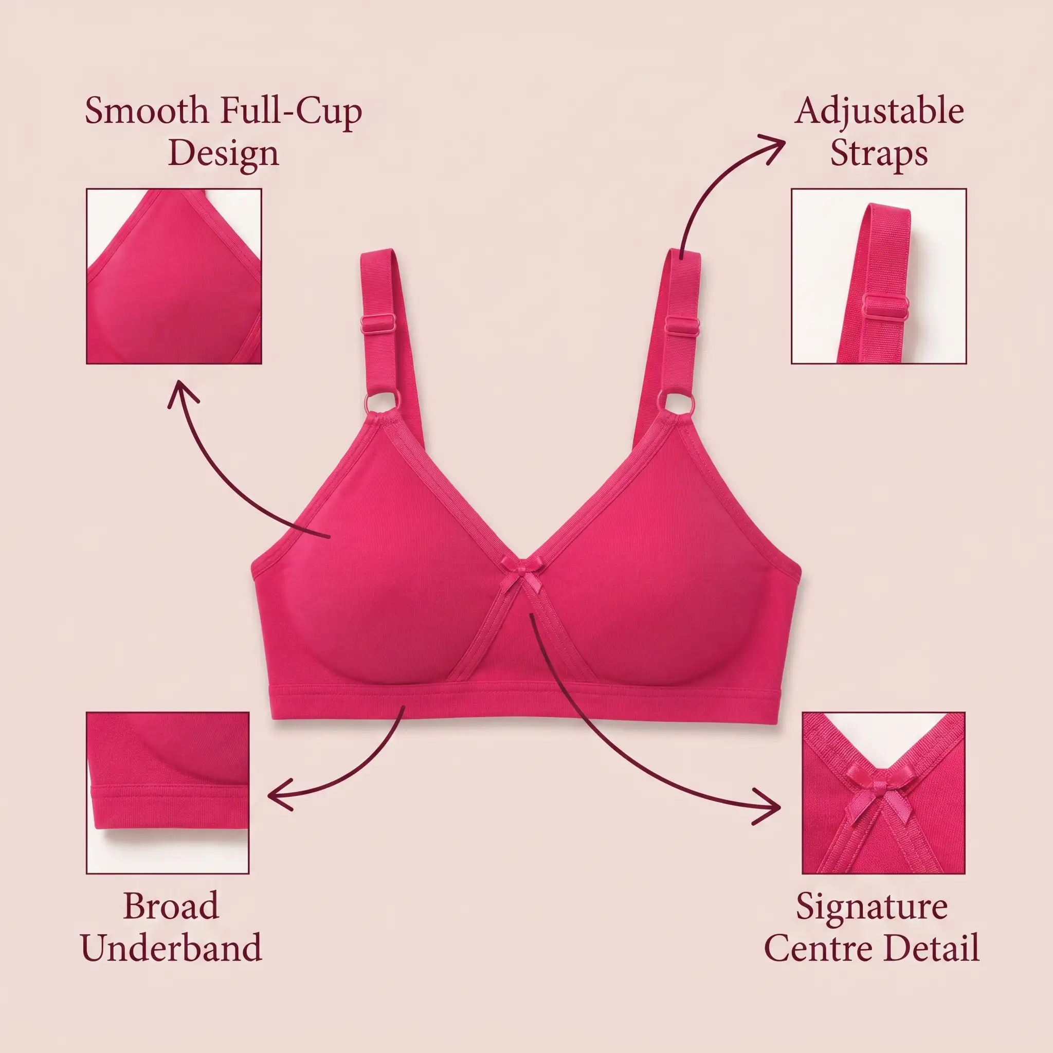 5009 Elastic Strap Non-Padded Cotton Bra – Full Coverage Everyday Wear - Image 4
